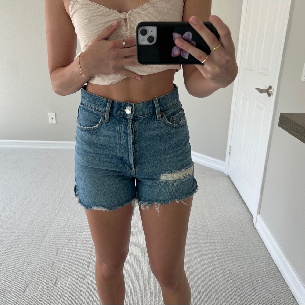 Garage Light Blue Jean Shorts